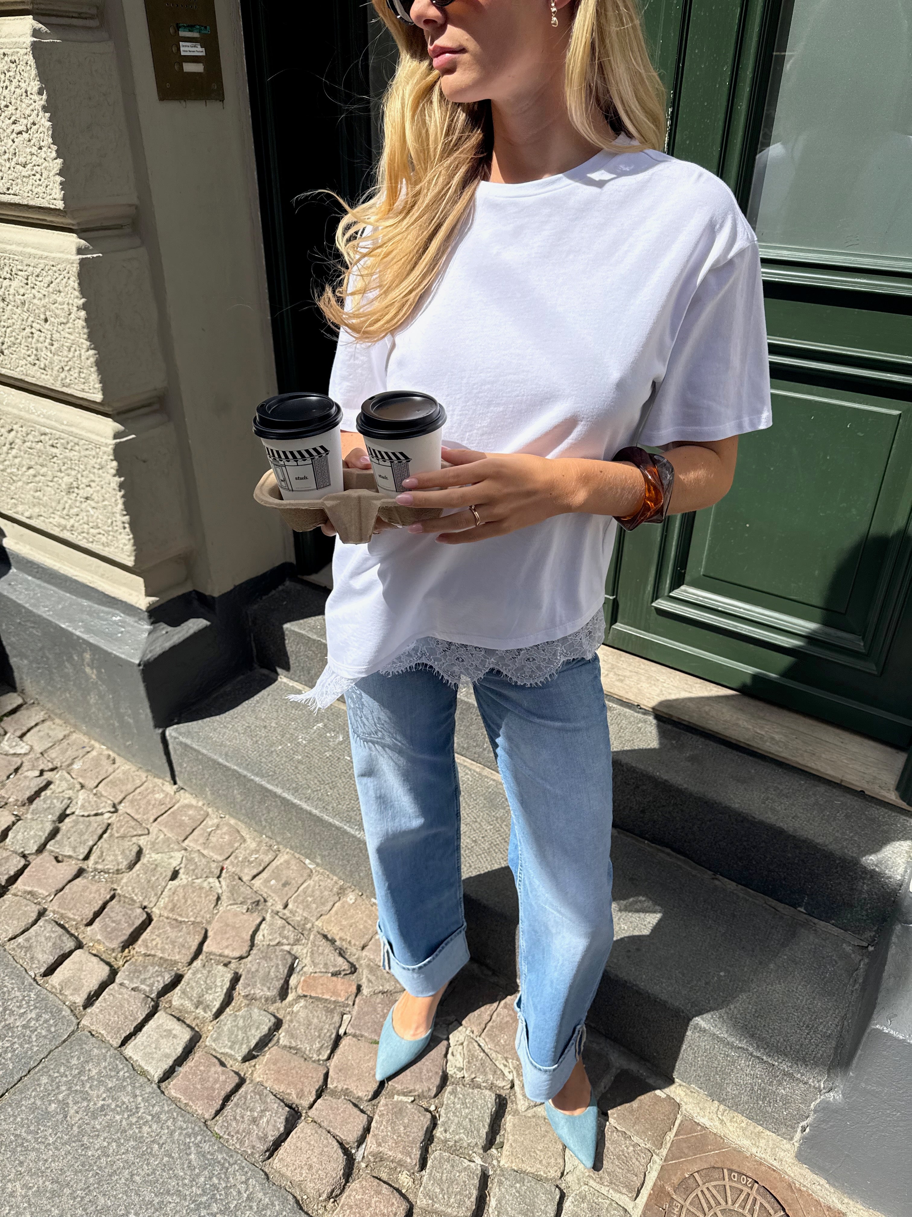 PGLUNA Lace T-Shirt - Hvit